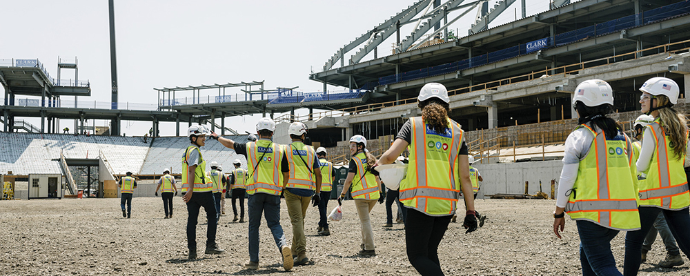 Summer associates participate in jobsite tours to see firsthand the types of projects Clark Construction delivers. 