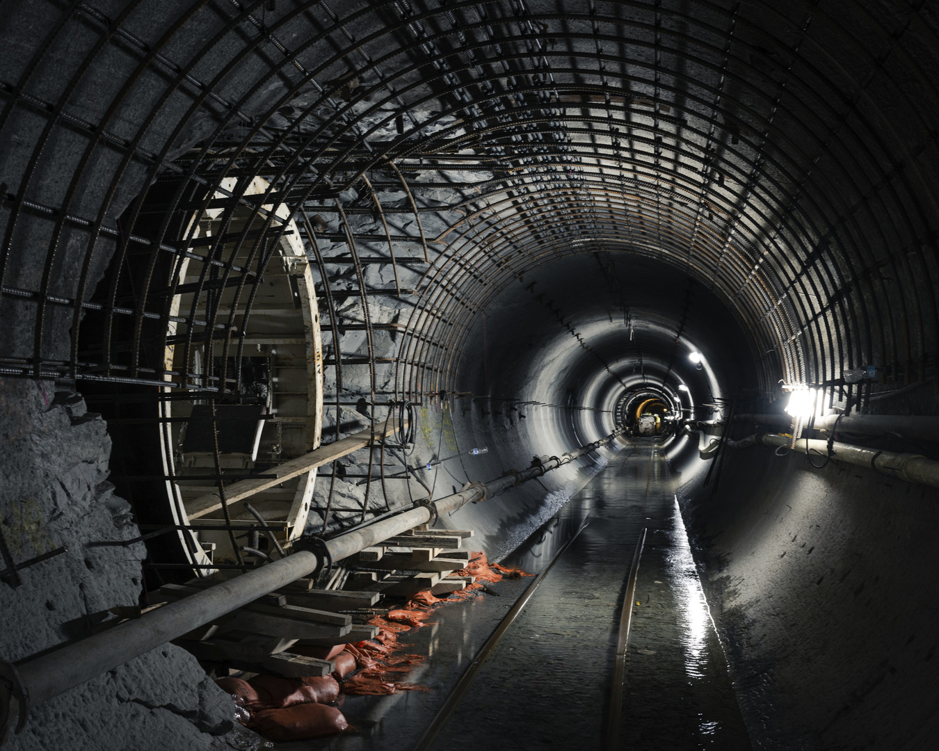 illuminated underground tunnel in Atlanta by Guy F. Atkinson Construction