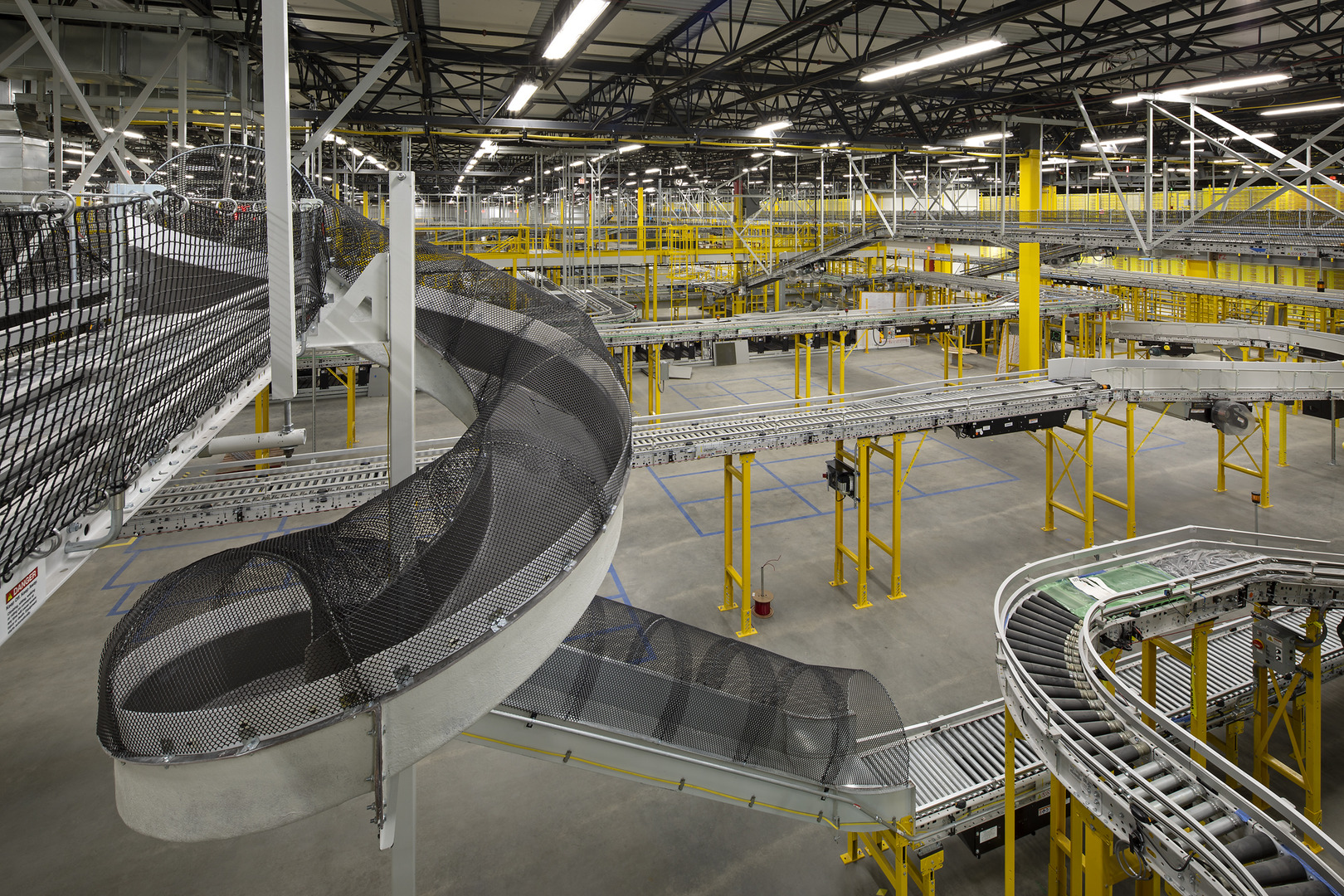 Inside a distribution facility