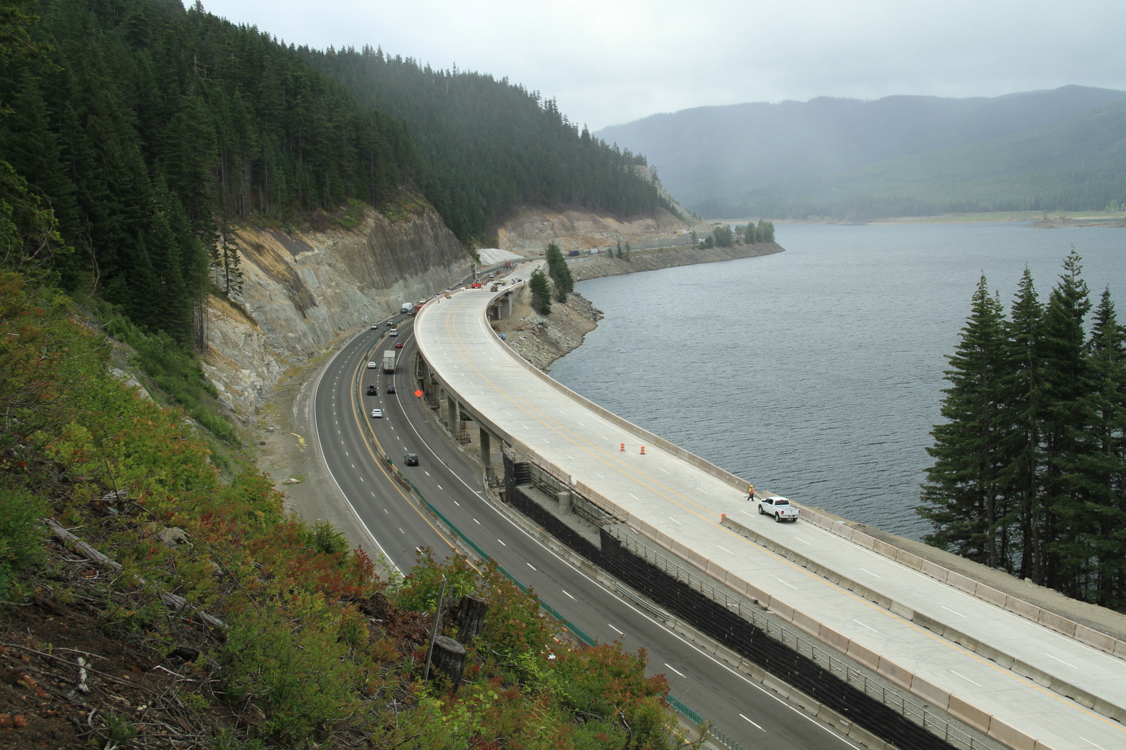 I-90 Snoqualmie roadwork by Atkinson Construction 