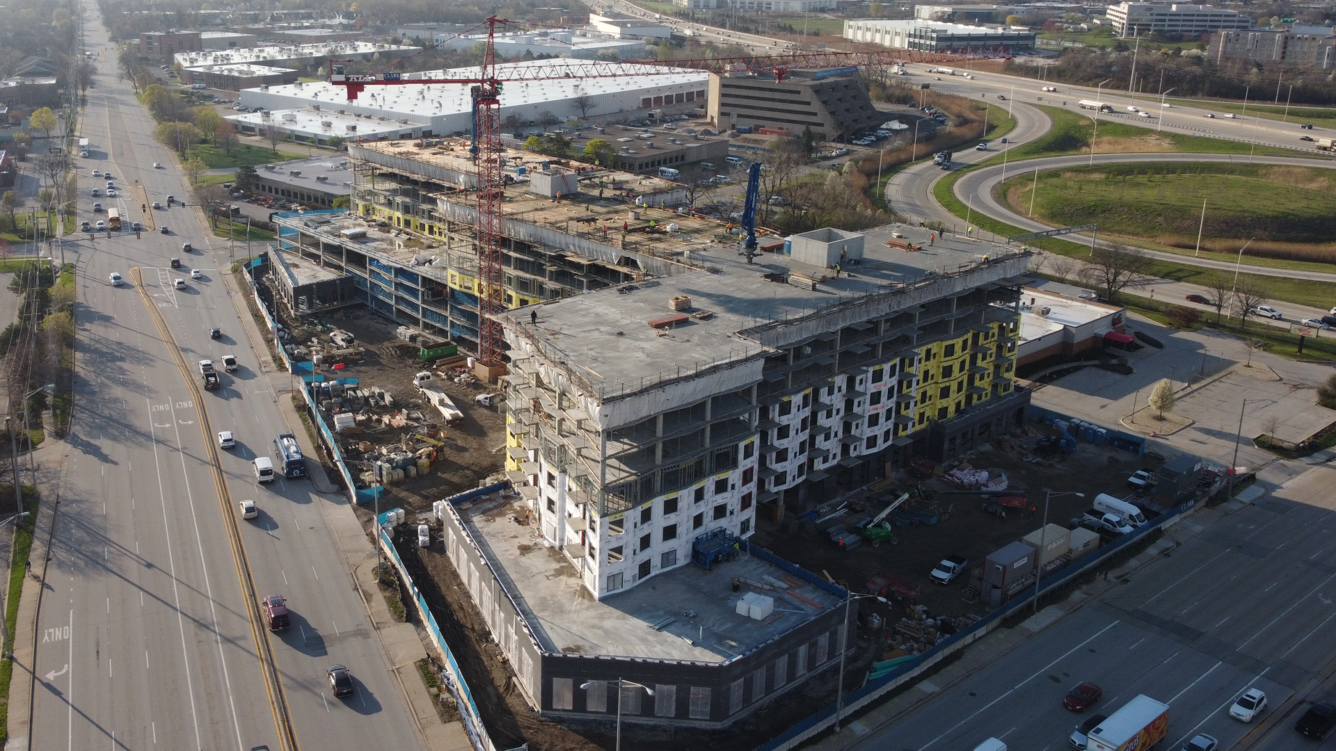 Aerial shot of Arlington Heights