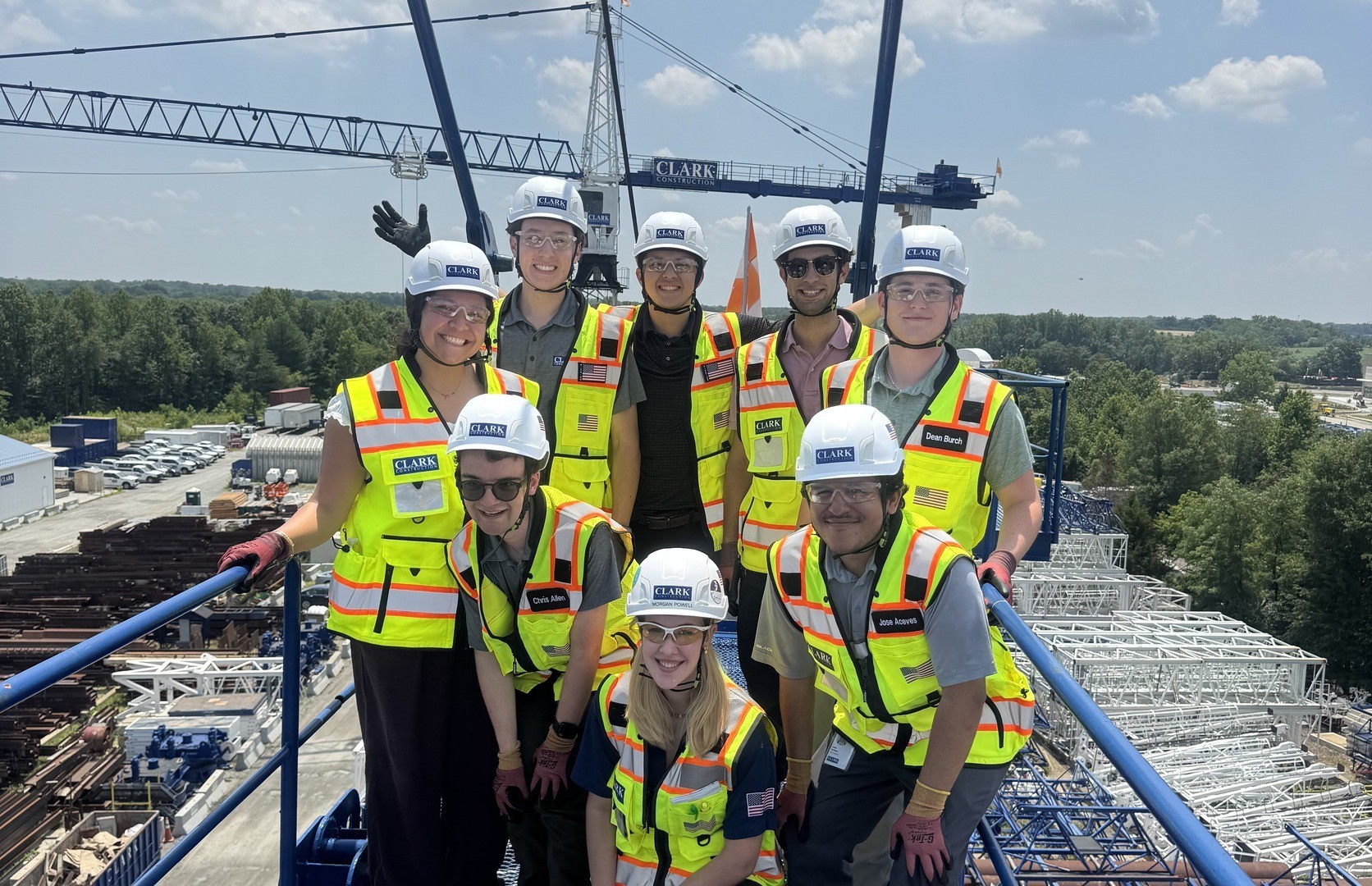 2025 Summer Associates on a tower crane