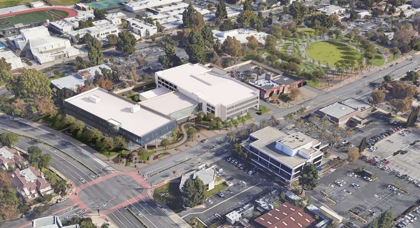 aerial rendering of the Garden Grove Civic Center Revitalization