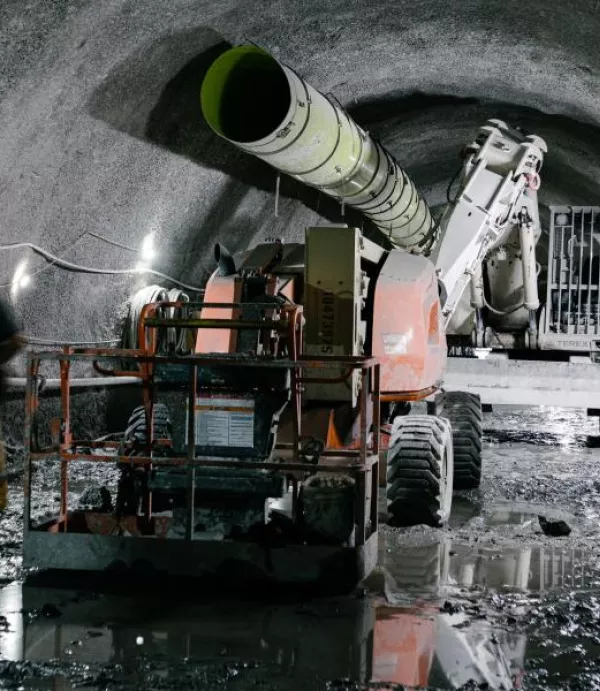 Construction in Train Tunnel