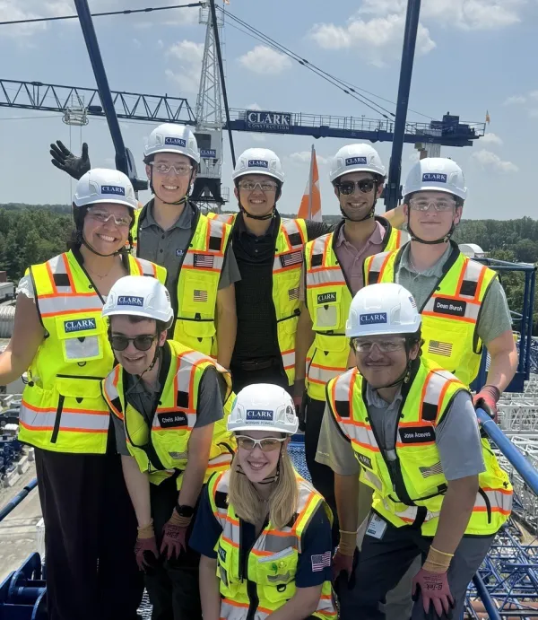 2025 Summer Associates on a tower crane