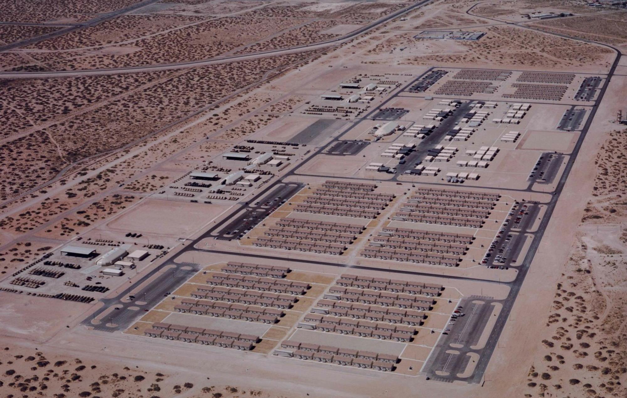 Fort Bliss Temporary Unit of Action Facility seen from above, Texas