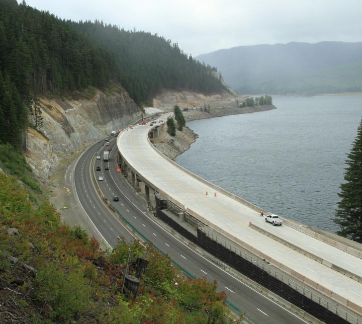 I-90 Snoqualmie roadwork by Atkinson Construction 