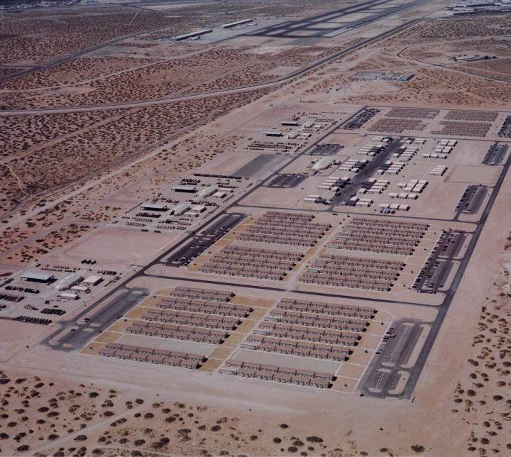 Fort Bliss Temporary Unit of Action Facility seen from above, Texas